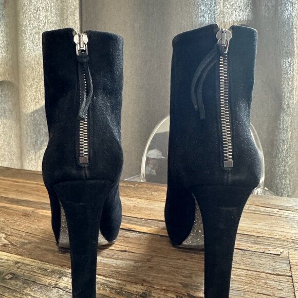 MIU MIU Silver Suede Heels Size 38 - Picture 3 of 3